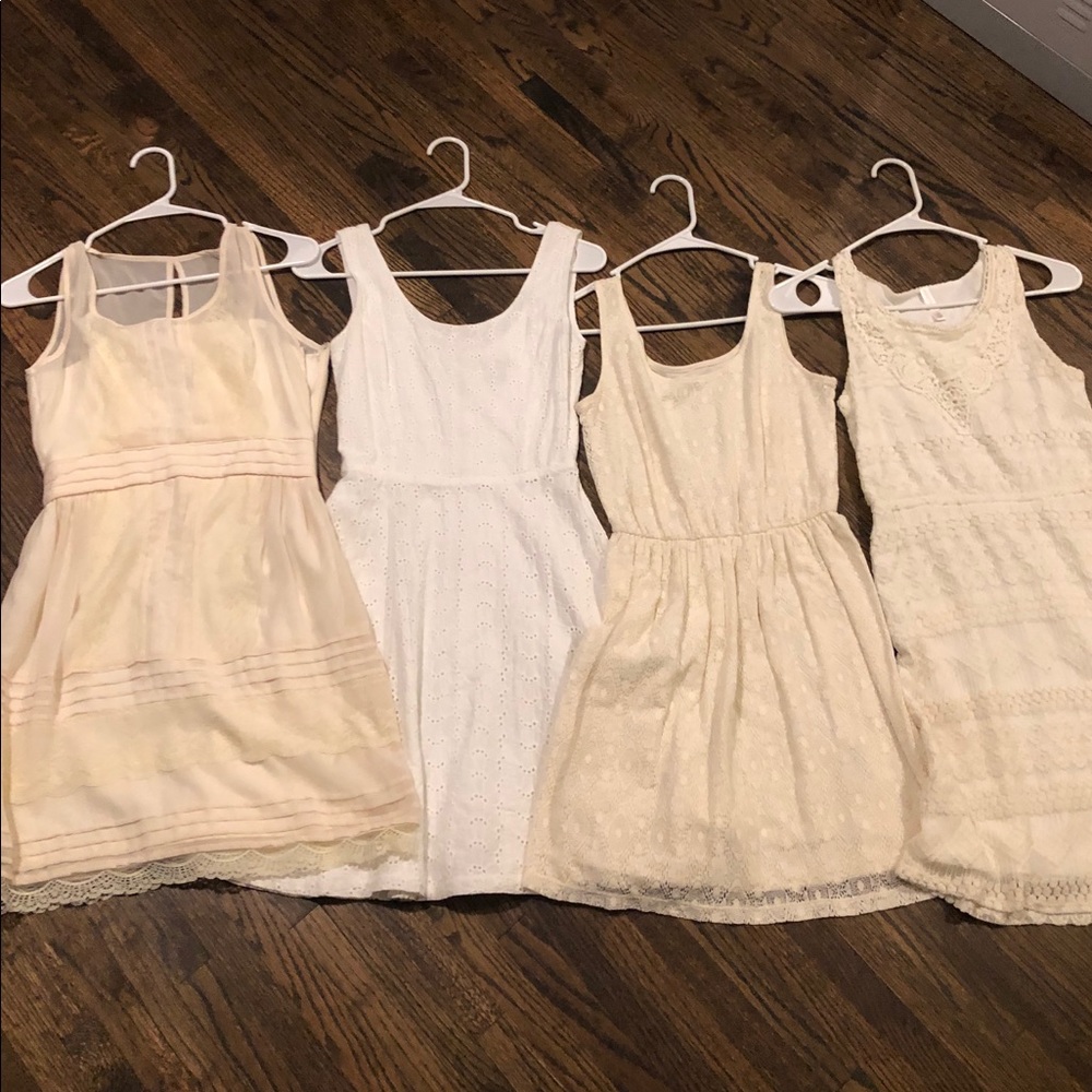 Set of four super cute lace detail mini dresses